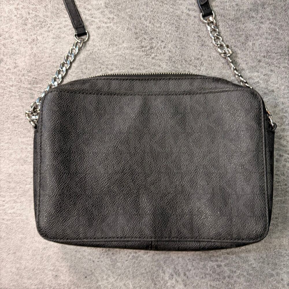Michael Kors Set Set Black Monogram Leather Shoulder Bag - Picture 4 of 6